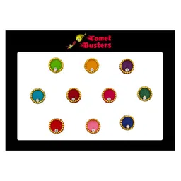 Comet Busters 10 Pcs Embellished Reusable Designer Bindis - Multicoloured image 1