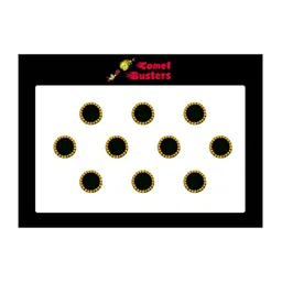 Comet Busters 10 Pcs Reusable Designer Bindis - Black & Gold-Toned image 1