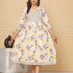 TANISHA Floral Print Maternity A-Line Three-Quarter Dress-image-47