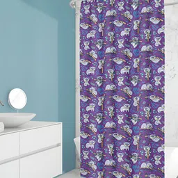 ArtzFolio Purple & White Printed Waterproof Shower Curtain-image-74