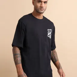 MORSE CODE Graphic Printed Drop-Shoulder Sleeves Pure Cotton Oversized T-shirt image 3