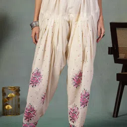 Clora Creation Women Embroidered Phulkari Loose Fit Cotton Salwar-image-45