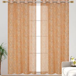 Galaxy Home Decor Gold-Toned Set of 2 Sheer Long Door Curtain-image-75