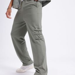 glitchez Men Track & Drift Twisted Detail Casual Trousers-image-19