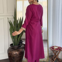 Ekta Textiles WomenEmbroidered Regular Thread Work Kurta with Trousers & With Dupatta image 4
