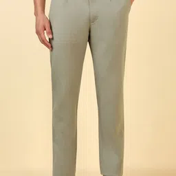 Allen Solly Men Solid Regular Fit Mid-Rise Pleated Casual Trousers-picture-8