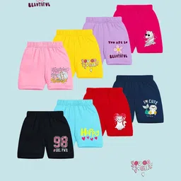 YK Girls Pack Of 8 Printed Shorts-picture-14