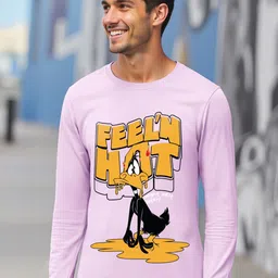 Bewakoof Men Looney Tunes Graphic Printed Round Neck Pure Cotton T-shirt-image-94