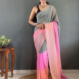 KAYOMMI Ombre Pure Georgette Saree-picture-5