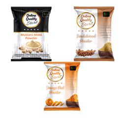 Online Quality Store Set Of 3 Chandan Orange Peel & Multani Mitti Mask Powder - 100g Each-51
