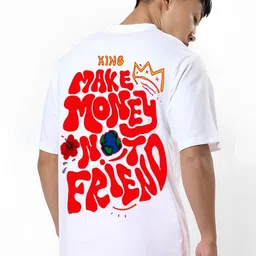 ANGERHOOD Typography Printed Drop-Shoulder Sleeves Pure Cotton Oversized T-shirt-picture-18