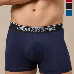 URBAN ADVENTURE Pack Of 4 Men Anti-Bacterial Short Trunks 4P-UAM-007(BLK-NVY-RED-LAG)-picture-16