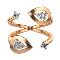 VALANOVA Rose Gold Plated Sterling Silver 0.11Ct Lab Grown Diamond Ring-image-19