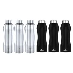Speedex Silver & Black 6 Pieces Stainless Steel Water Bottle - 1000 ml Each-image-36
