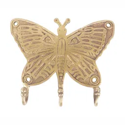 IndianShelf Gold Toned Brass Butterfly Door Hangers Wall Hooks-image-52
