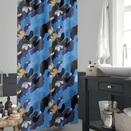 ArtzFolio Blue & Black Printed Waterproof Shower Curtains-image-72