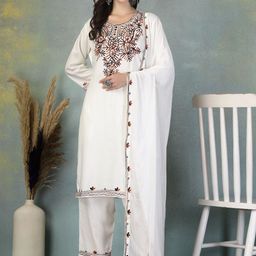 Moda Rapido Floral Yoke Design Thread Work Straight Kurta With Palazzos & Dupatta-picture-39