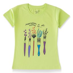 Luke & Lilly Girls Graphic Printed Round Neck Cotton T-shirt-image-45
