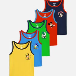 Disney By Miss and Chief Pack Of 5 PrintedCotton Basic Vests DSN-VST-111-5_6 - 12_MTH-image-24