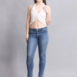 SWISHIN Halter Neck Chiffon Crop Top-43