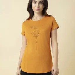 Van Heusen Women Front Print Round Neck Short Sleeve Lounge T-Shirt-image-98