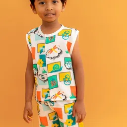 A Toddler Thing Toddler Tales Kids Printed Muslin Jablas With Shorts-image-64
