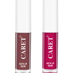 CARET ORGANIC Set Of 2 Long lasting Matte Mini Liquid Lipsticks - 2ml - Shade - 1-5-48