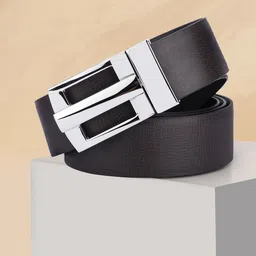 WINSOME DEAL Men Push Pin Closure Textured Formal Belt-image-92