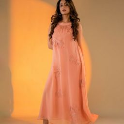 AMROOD Women A-LineHalter Neck Maxi Dress-image-56