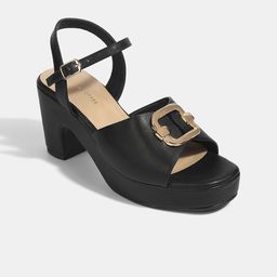 LEMON & PEPPER Women Block Heel Sandals with Buckles-17