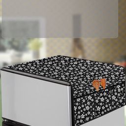 The Furnishing Tree Black Printed Fridge Top Cover Appliance Cover-image-80