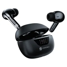 Black Portronics Harmonics Twins 28 earbuds with active noise cancellation-2