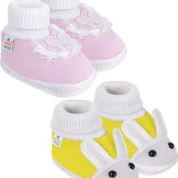 NESKA MODA 3 To 12 Month Cotton Baby Booty 2 Pair Combo Skin Friendly Soft Butterfly Rabbit Booties-47