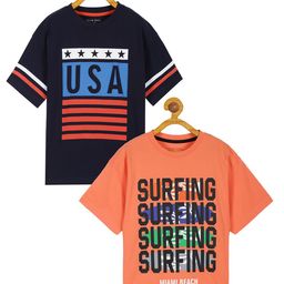 PLUM TREE Boys Typography 2 Printed Applique T-shirt-33