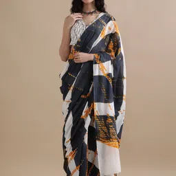 Jaipur Kurti Women Pure Cotton Saree With Blouse Piece-34