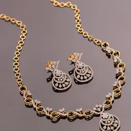 Voylla Gold-Plated Sparkling Essentials Florinelle American Diamond Jewellery Set-2