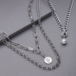 SOHI Set Of 3 Silver Chains-image-15