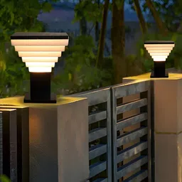 GAUVIK 2-Pcs Black & White Outdoor Gate Lamps-15