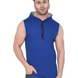 Blisstone Men Solid Hooded Cotton Slim Fit T-shirt-image-63