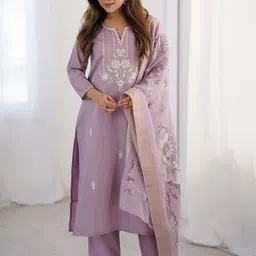 Fashion Basket Women Ethnic Motifs Embroidered Thread Work Kurta with Pyjamas & Dupatta-picture-14