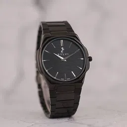 Sylvi Men Patterned Analogue Multi Function Watch Blad-BLK-BLK-3