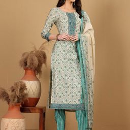 all about you Women Ethnic Motifs Printed Regular Kurta with Trousers & With Dupatta-picture-8