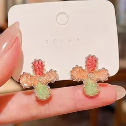 AKISON JEWELS Gold-Plated Crystals Studs Earrings-image-94
