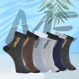 MJE Pack Of 6 Patterned Cotton Ankle Length Socks-19