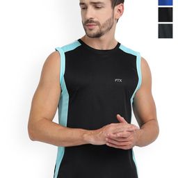 FTX Men Pack Of 4 Colourblocked Gym Vests-image-90