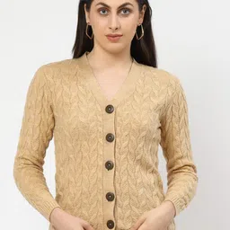 Kalt Women V-Neck Self Design Cardigan-picture-33