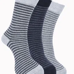 Force NXT Pack Of 3 Striped Cotton Calf-Length Socks-image-80