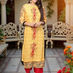 Pannkh Women Ethnic Motifs Printed Thread Work Kurta-image-45