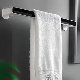 upkaranwale Black Stainless Steel Self Adhesive Wall Mount Towel Holder-38