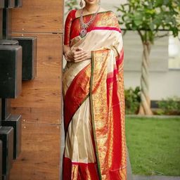 AMRUTKALA SAREES Woven Design Zari Banarasi Saree-image-84